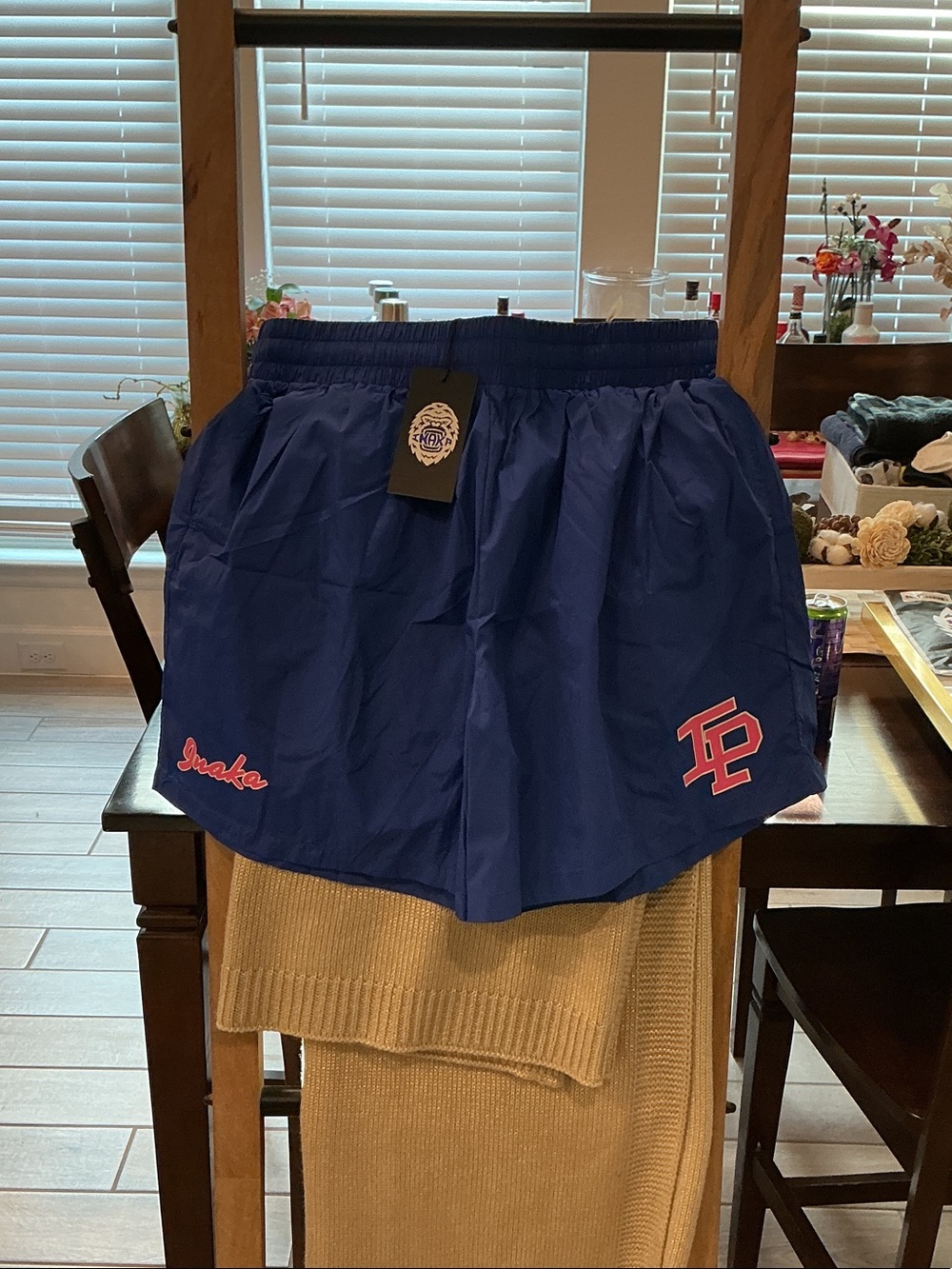 Inaka Power Blue Athletic Shorts with Pink Accents